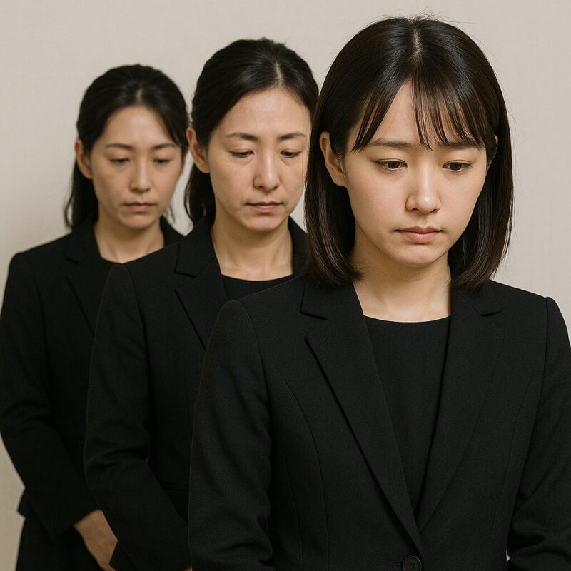 葬式に参列する女性